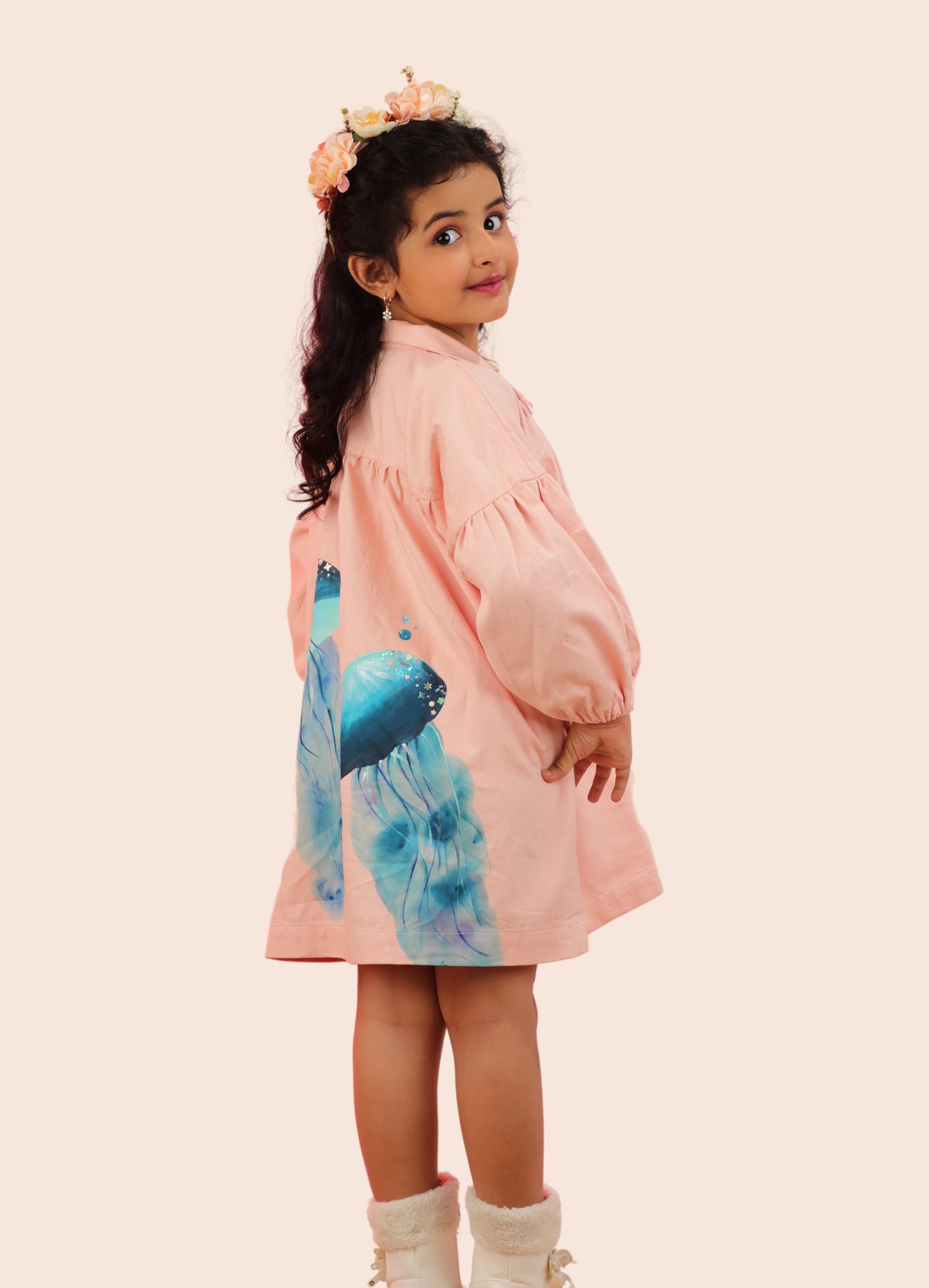 Rose Glow Shirt Dress_4 - Underwater Dreamscape Collection