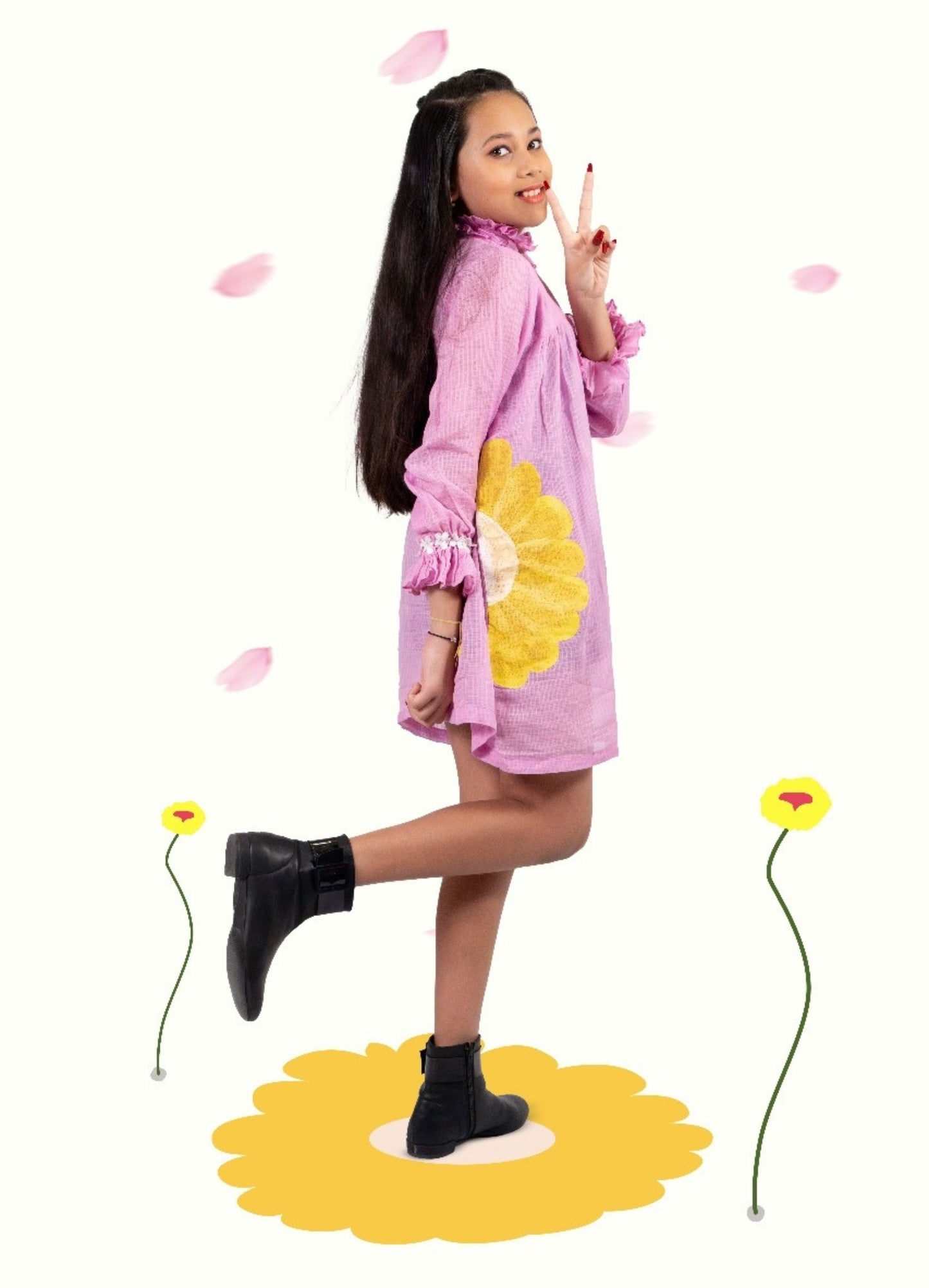 Lilac Floral Shirt Dress - Daisy Dreamland Collection