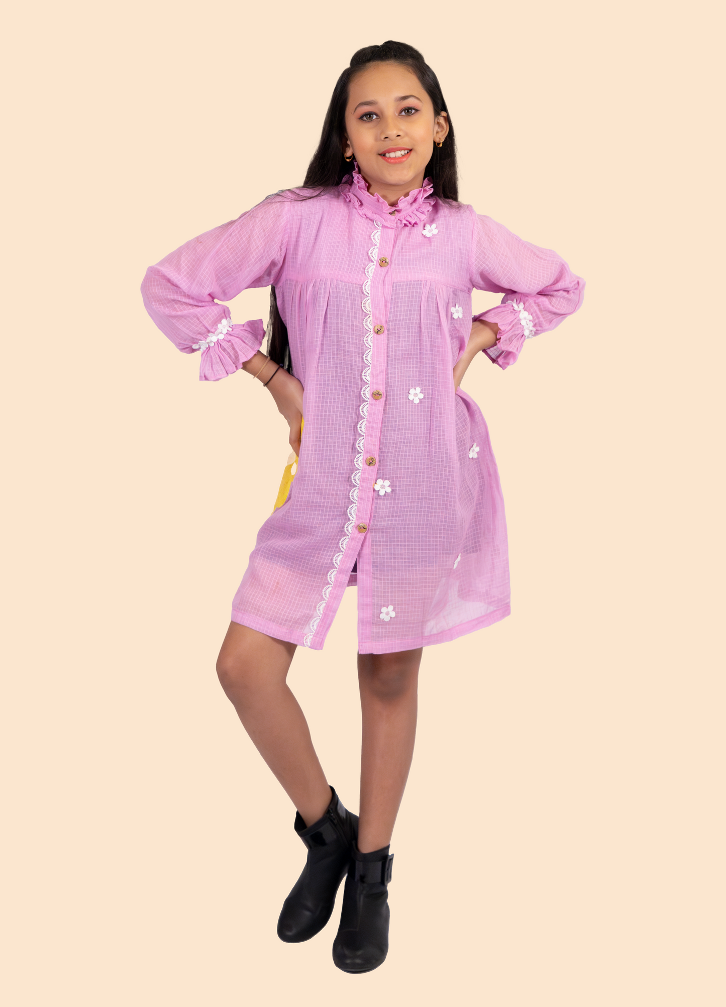 Lilac Floral Shirt Dress_1 - Daisy Dreamland Collection