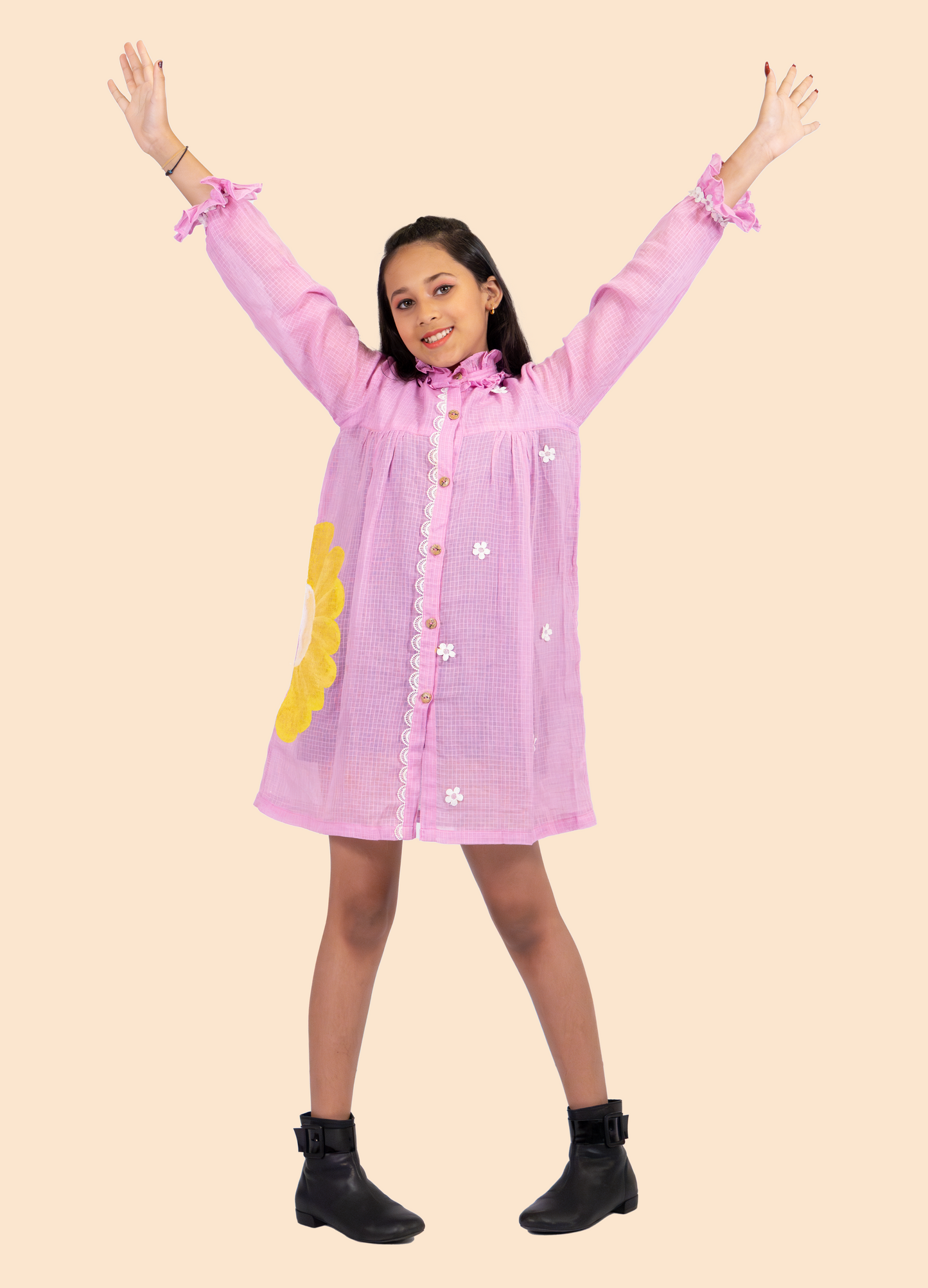 Lilac Floral Shirt Dress_2 - Daisy Dreamland Collection