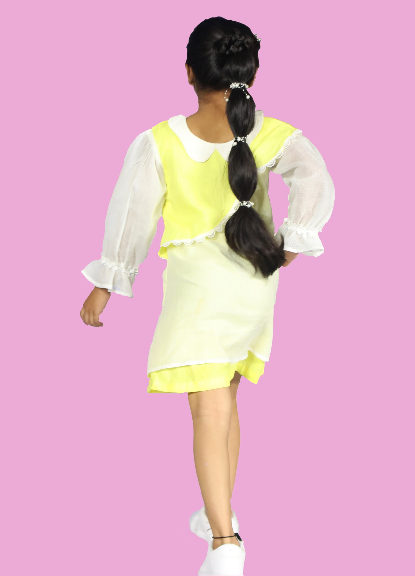 Yellow Daisy A-line Dress_3 - Daisy Dreamland Collection